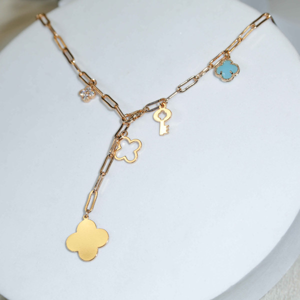 Multi-Charms Collar Necklace